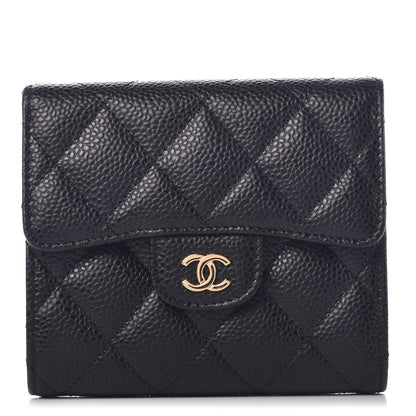 Chanel Caviar Quilted Compact Flap Wallet Black 1 of 9