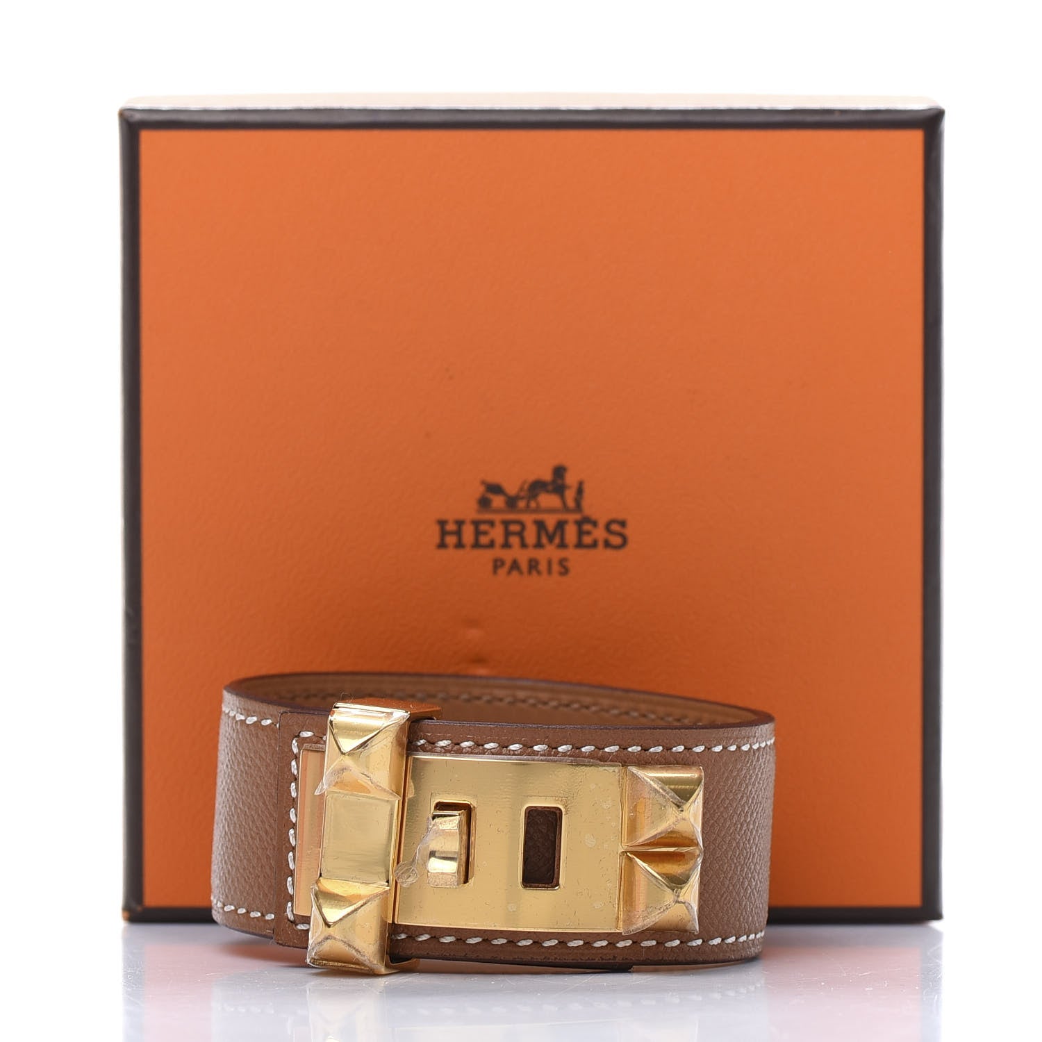 Hermes Madame Calfskin Collier de Chien 24 Bracelet T2 Gold 7 of 7