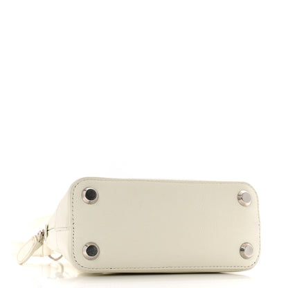 Balenciaga Grained Calfskin Logo XXS Ville Top Handle Bag White Light Green 4 of 14