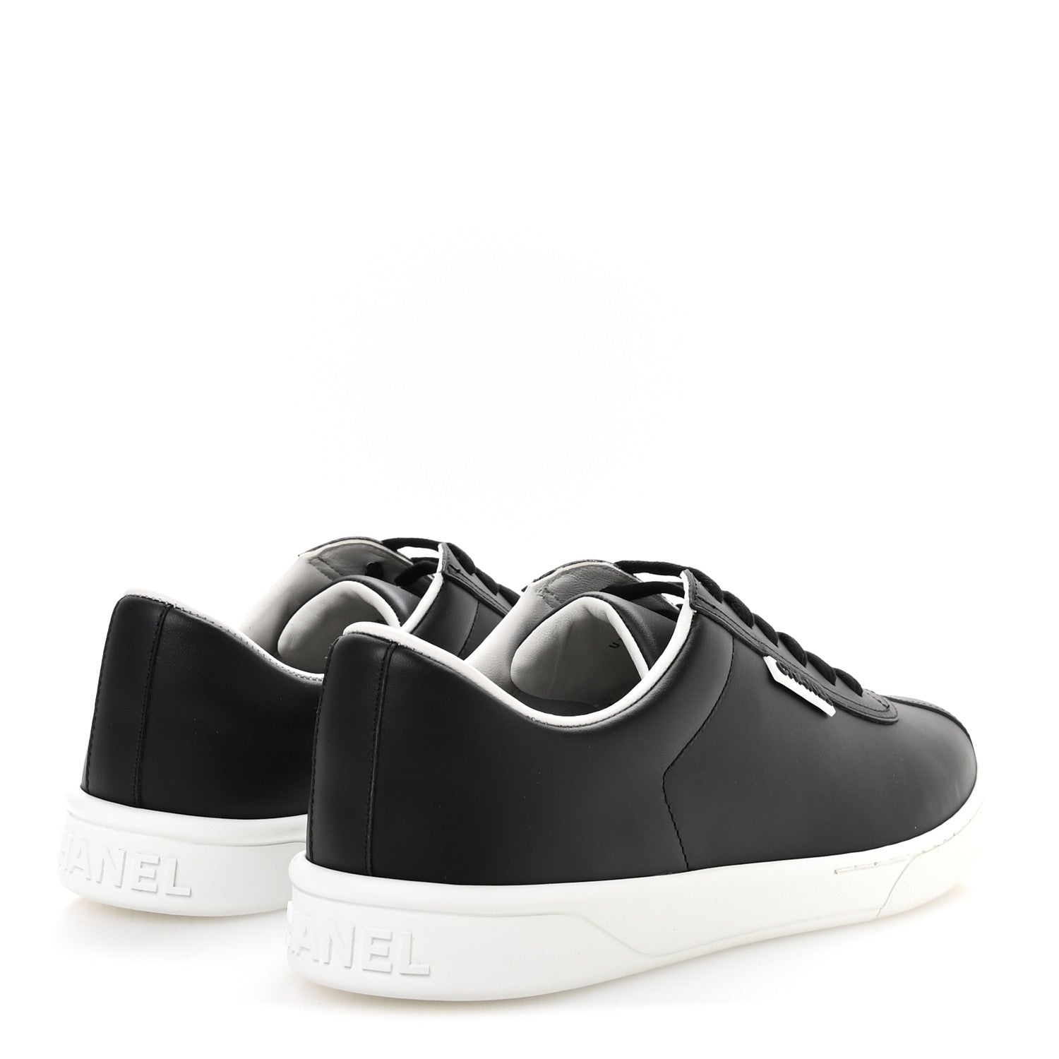 Chanel Calfskin CC Mens Uniform Sneakers 43 Black 5 of 8