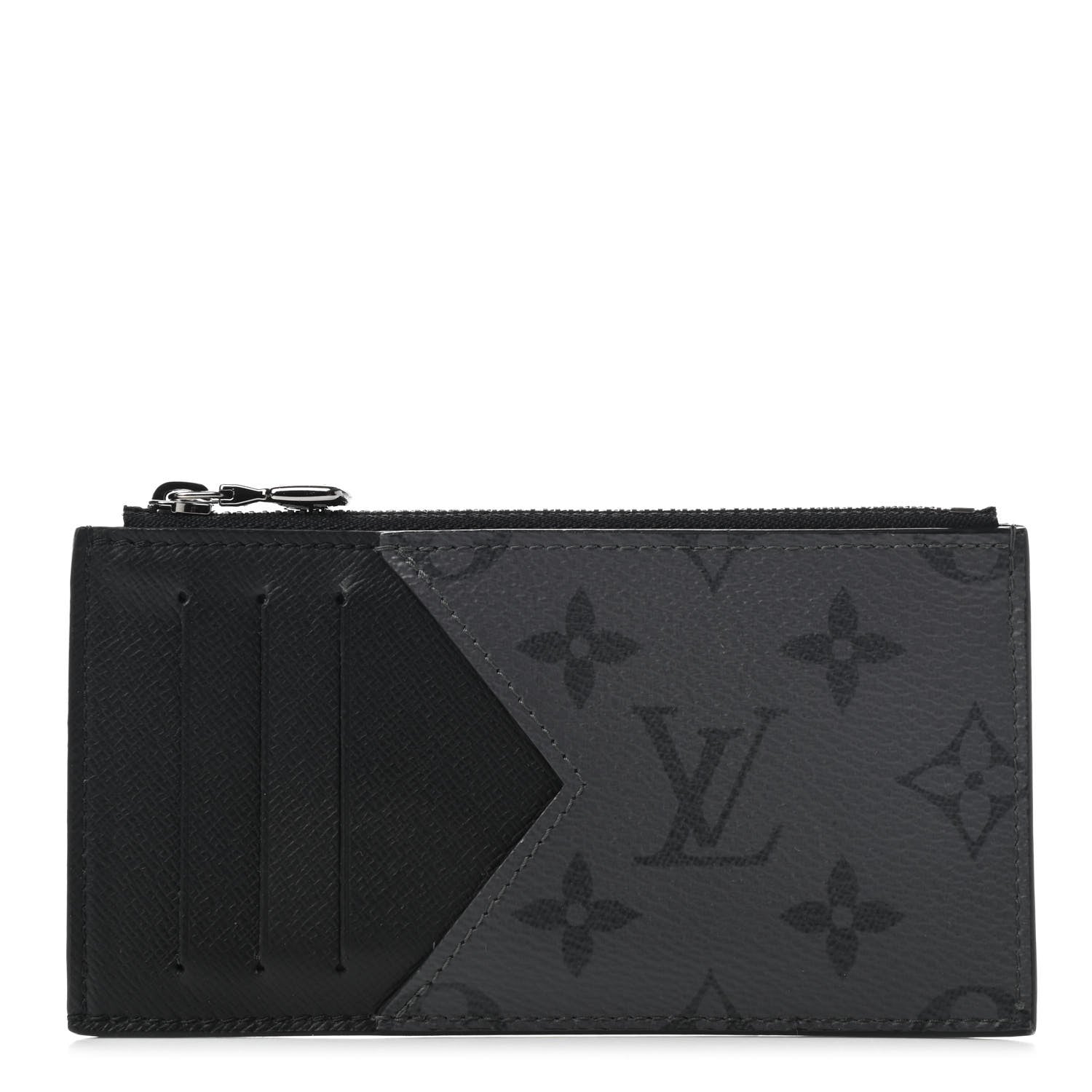 Louis Vuitton Reverse Monogram Eclipse Taiga Coin Card Holder 1 of 7