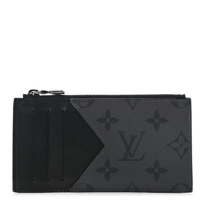 Louis Vuitton Reverse Monogram Eclipse Taiga Coin Card Holder 1 of 7