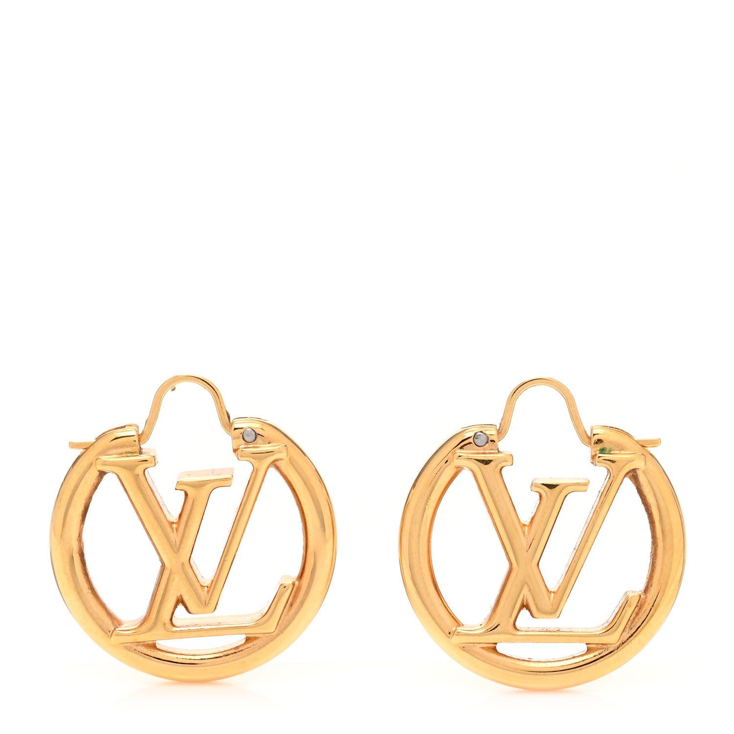 Louis Vuitton Metal Small Louise Hoop Earrings Gold 1 of 5