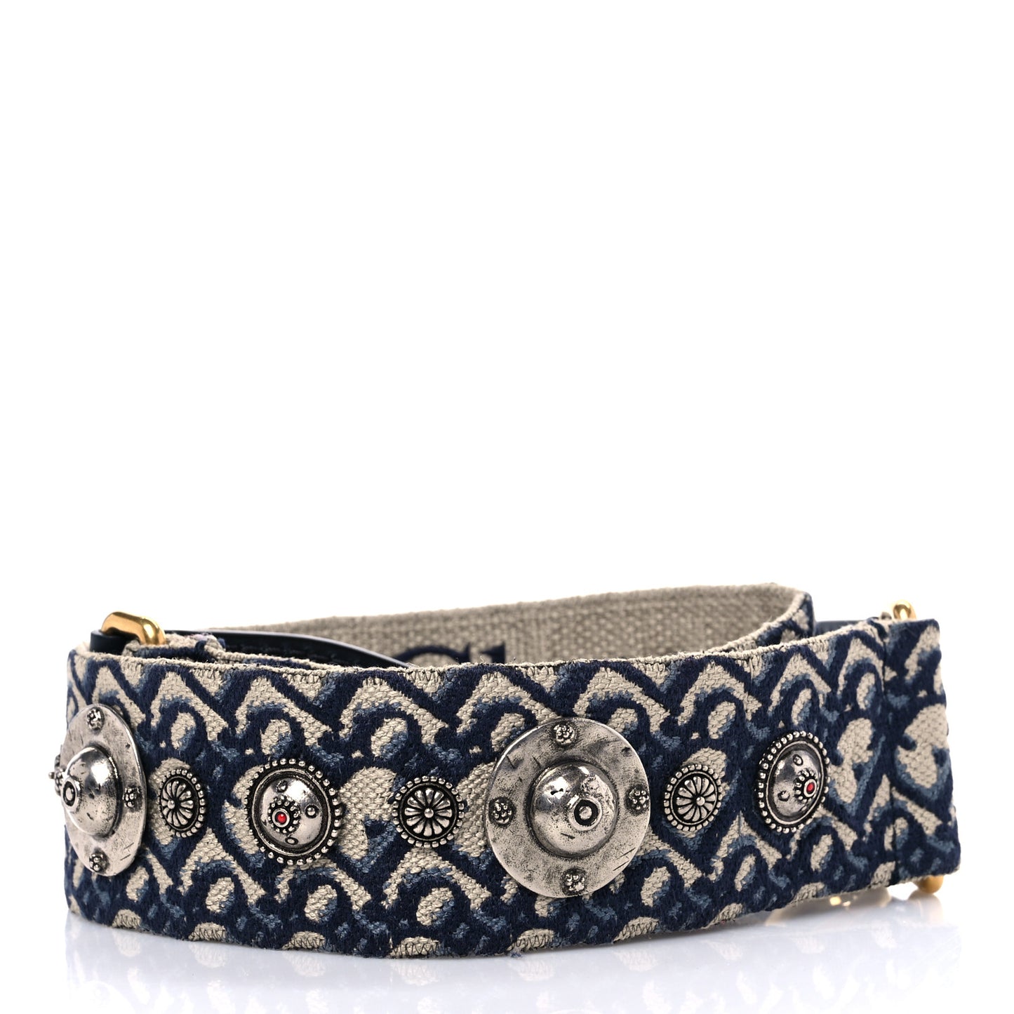 Oblique Studded Shoulder Strap Blue