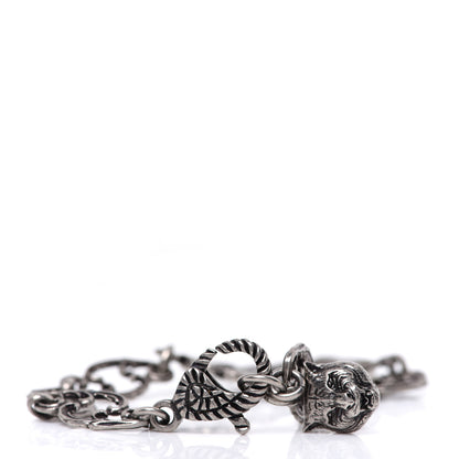 Gucci Oxidized Palladium Crystal Double G Bracelet Silver 5 of 6