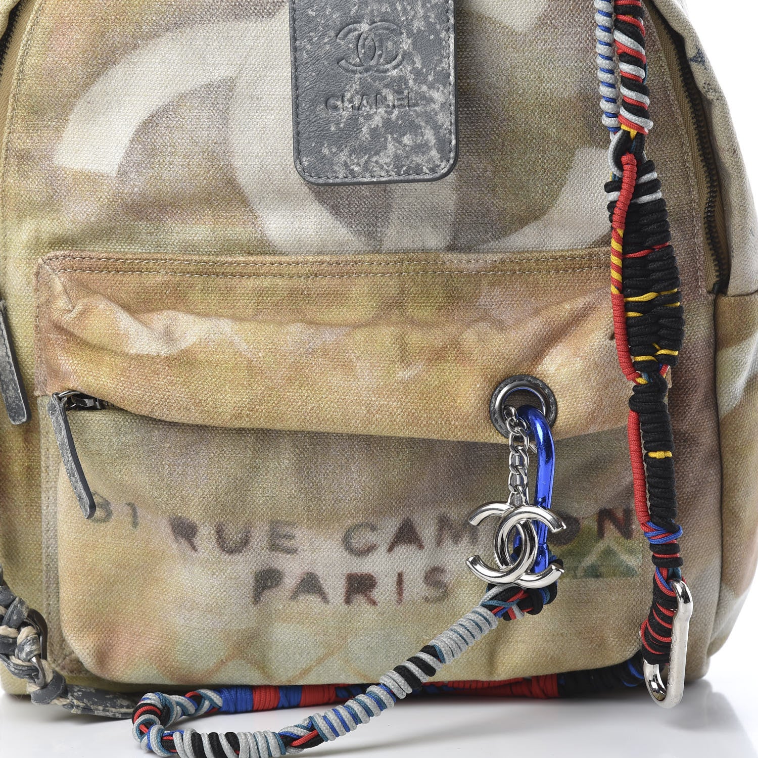 Chanel Graffiti Printed Canvas Medium Backpack Beige 7 of 9
