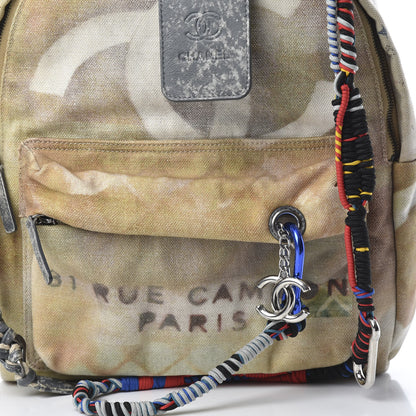 Chanel Graffiti Printed Canvas Medium Backpack Beige 7 of 9