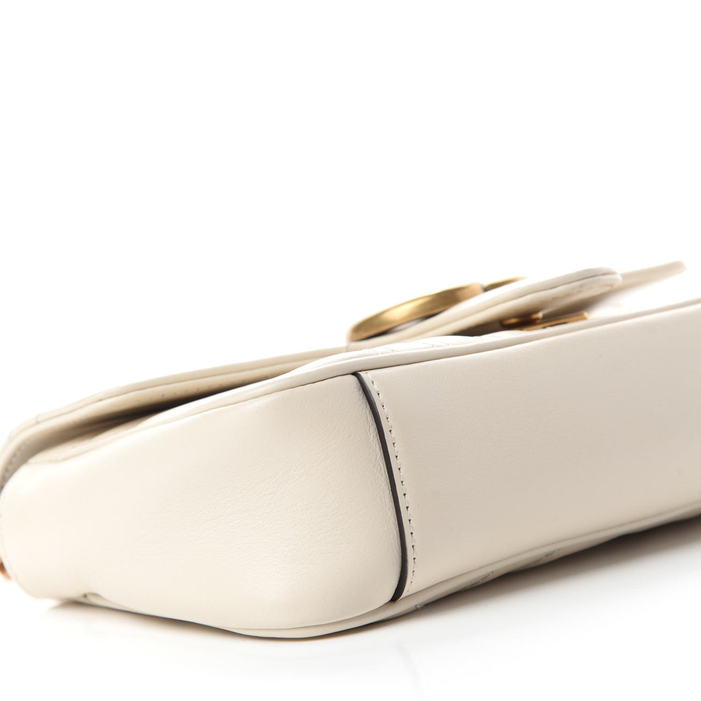 Calfskin Matelasse Mini GG Marmont Shoulder Bag White