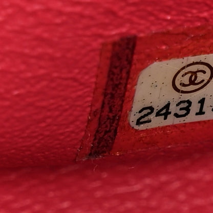 Chanel Lambskin Reverse Chevron Quilted Round Top Handle Flap Red 7 of 15