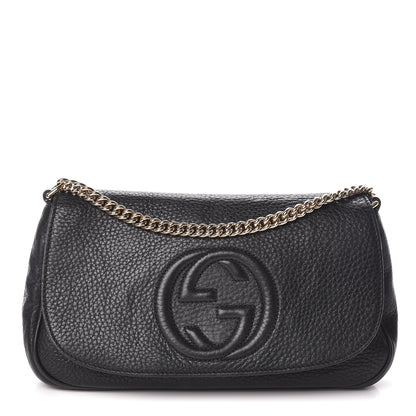Gucci Pebbled Calfskin Medium Soho Flap Crossbody Black 1 of 11