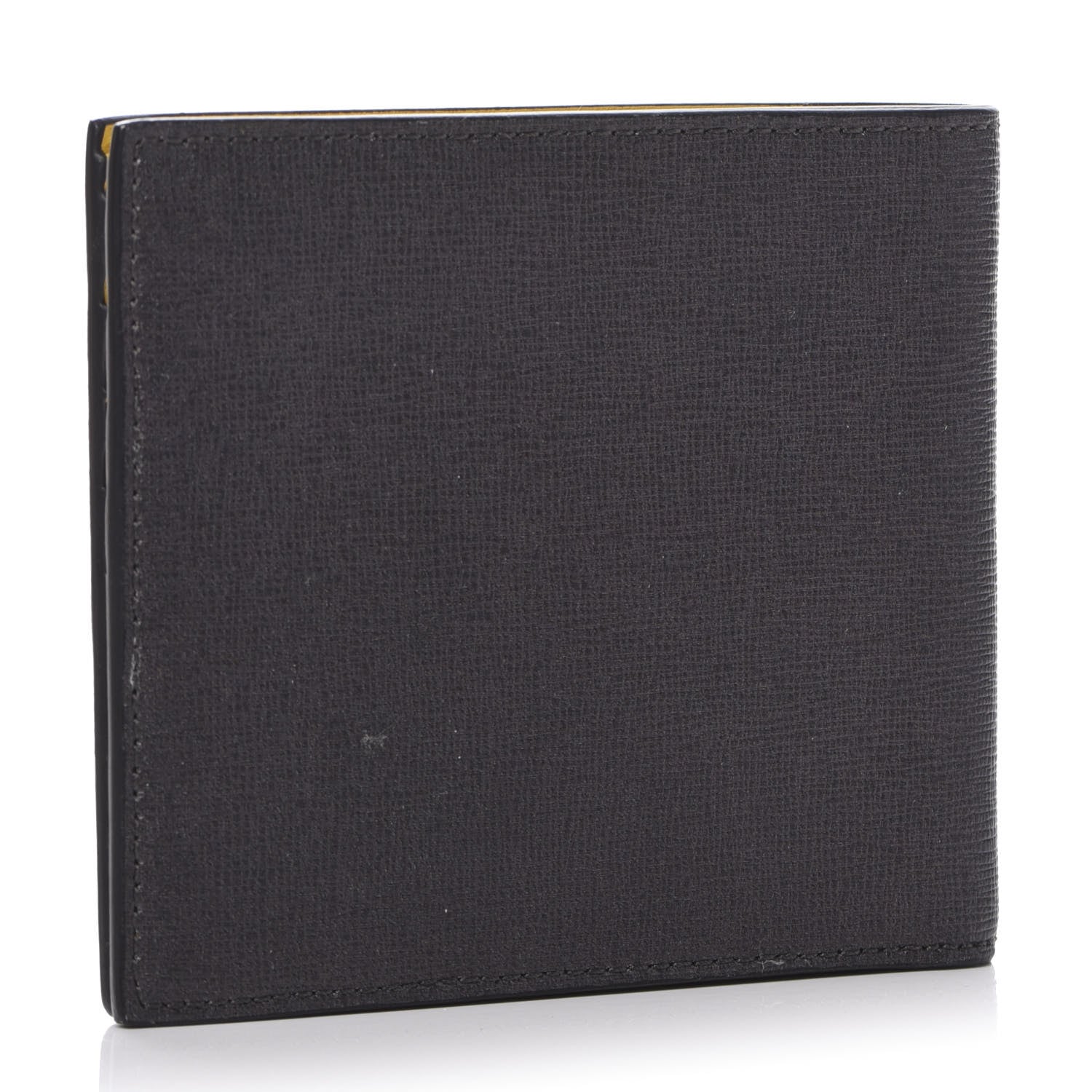 Fendi Vitello Elite Century Shadow Logo Bi-Fold Wallet Asfalto Sunflower 3 of 7