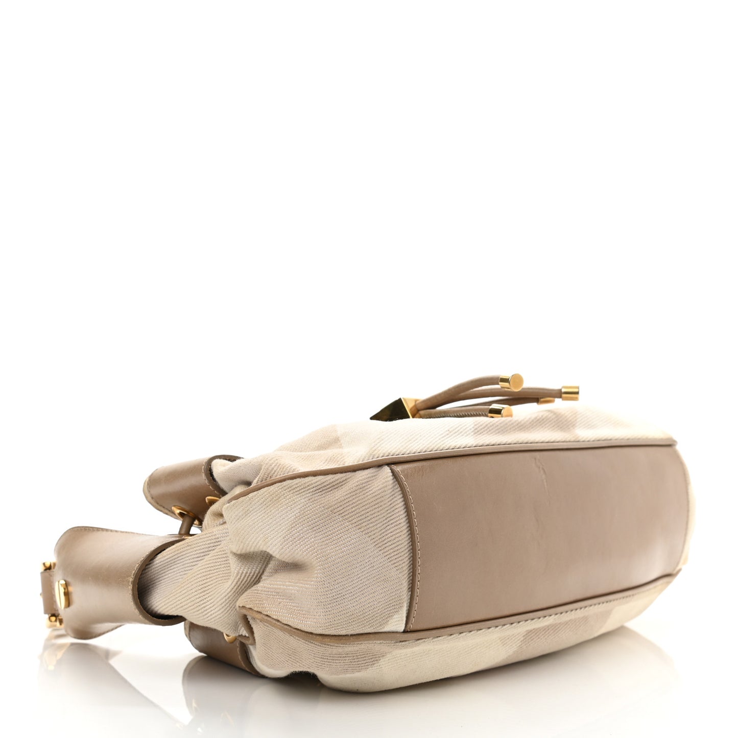Calfskin Summer Check Mason Warrior Hobo Beige