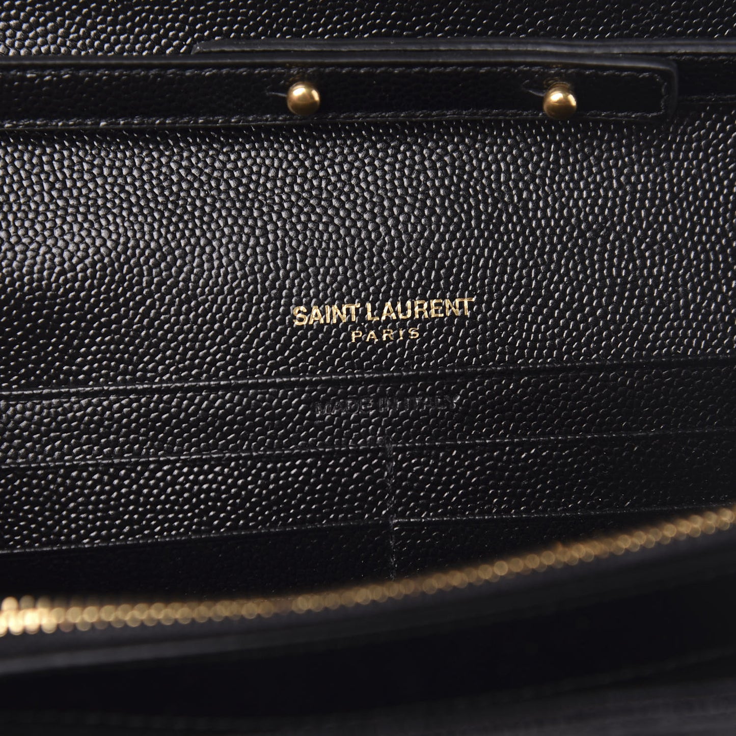 Grain De Poudre Matelasse Chevron Monogram Chain Wallet Black