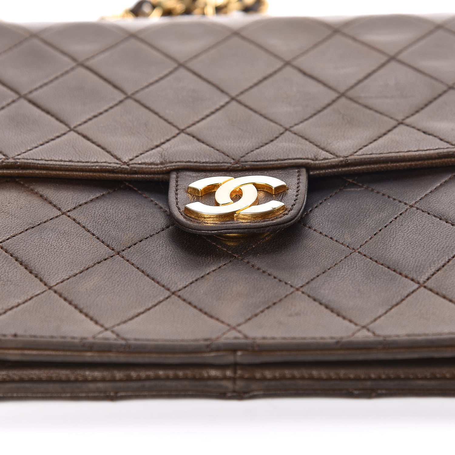 Chanel Lambskin Quilted Medium Single Flap Brown 13 of 15