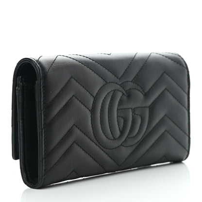 Gucci Calfskin Matelasse GG Marmont Continental Wallet Black 2 of 6