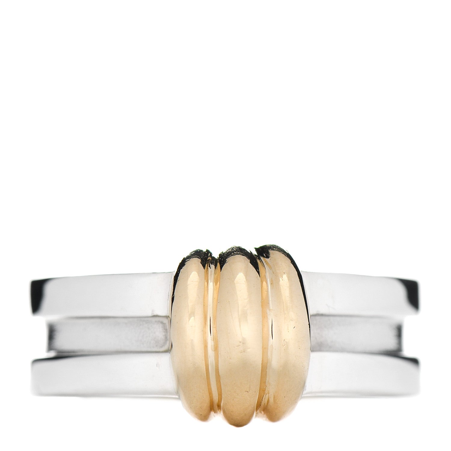 Tiffany Sterling Silver 18K Yellow Gold Atlas Groove Ring 54 7 1 of 5