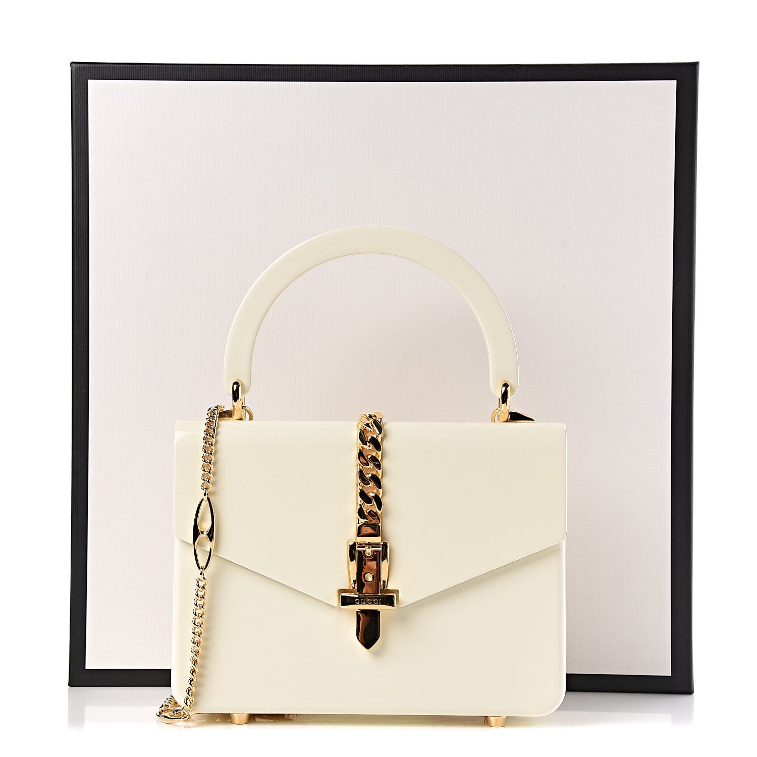 Gucci Plexiglass Mini Sylvie 1969 Top Handle Bag Ivory 11 of 11