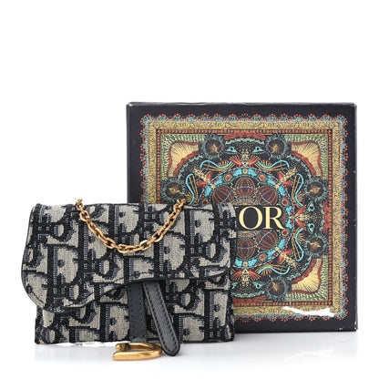 Christian Dior Oblique Nano Saddle Chain Pouch Blue 10 of 10