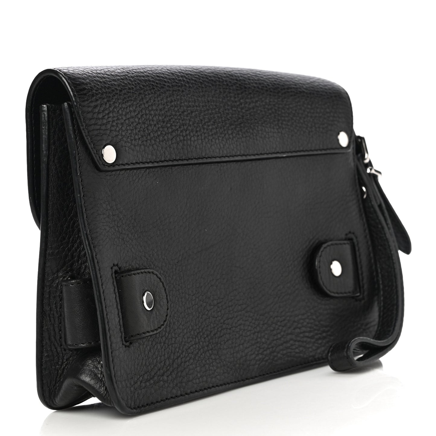 Textured Leather PS11 Wristlet Clutch Black