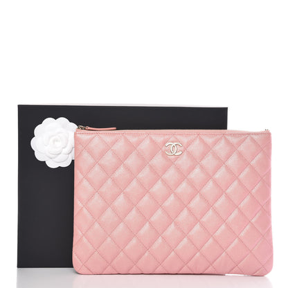 Chanel Iridescent Caviar Quilted Medium Cosmetic Case Rose Pink 8 of 8