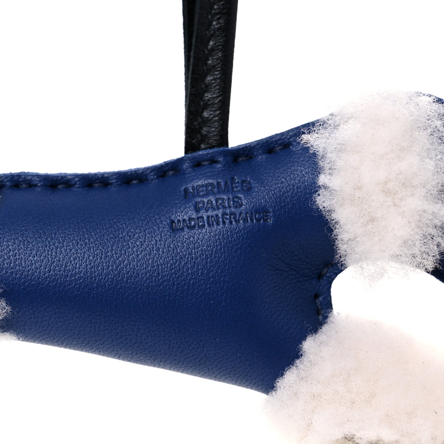Hermes Milo Lambskin Shearling Budy Charm Bleu Saphir 4 of 5