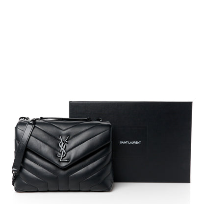 Saint Laurent Calfskin Y Quilted Monogram Monochrome Small Loulou Chain Satchel Black 12 of 12