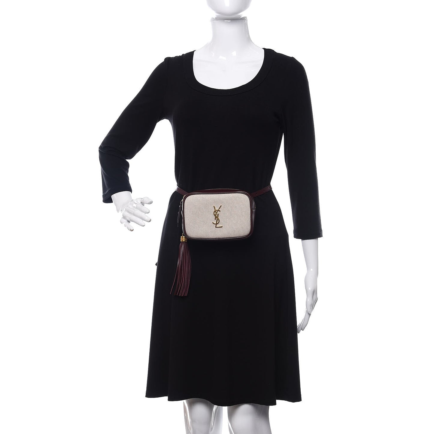 Calfskin Canvas Monogram Lou Belt Bag Natural Dark Legion Red
