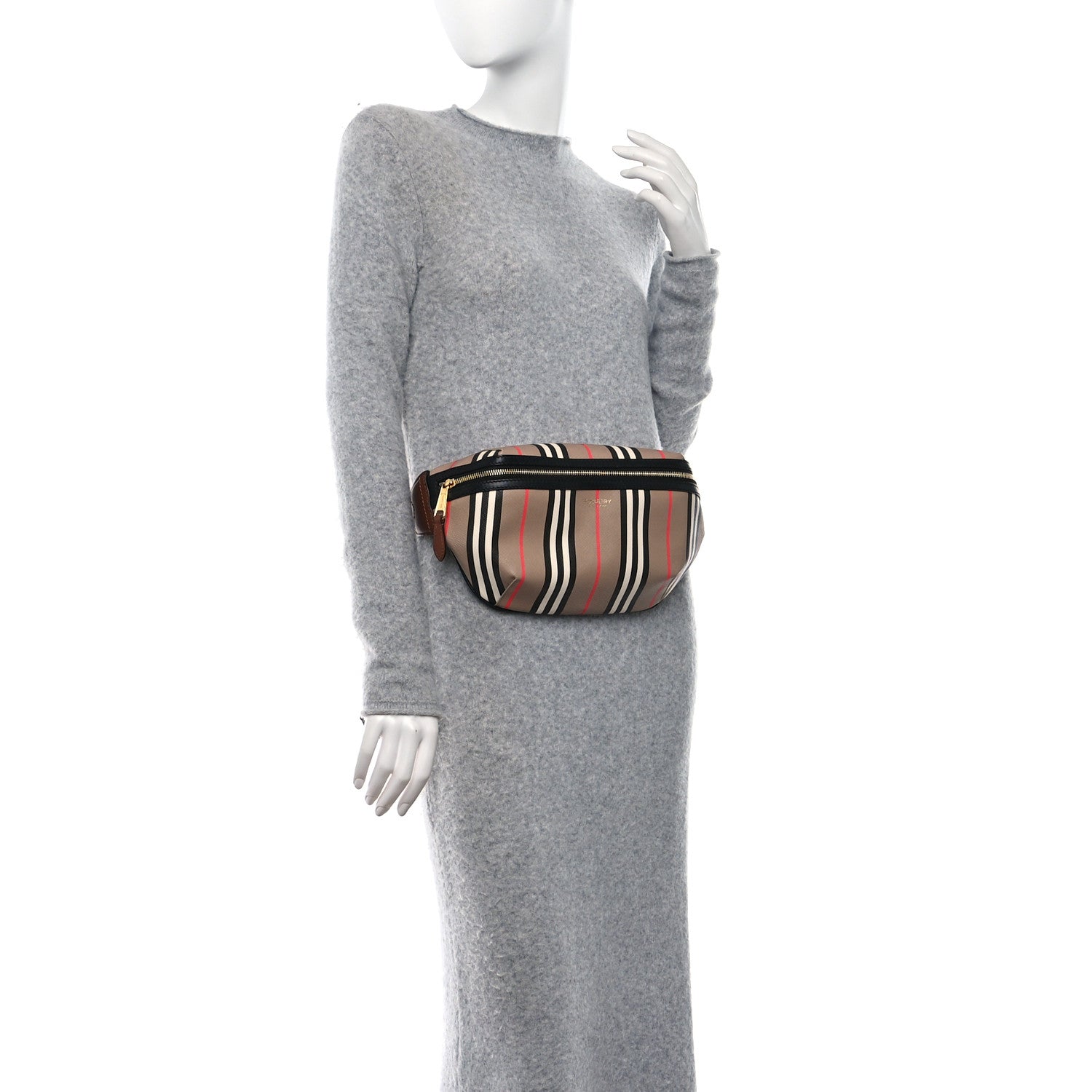 Burberry E-Canvas Icon Stripe Sonny Bum Bag Archive Beige 2 of 8