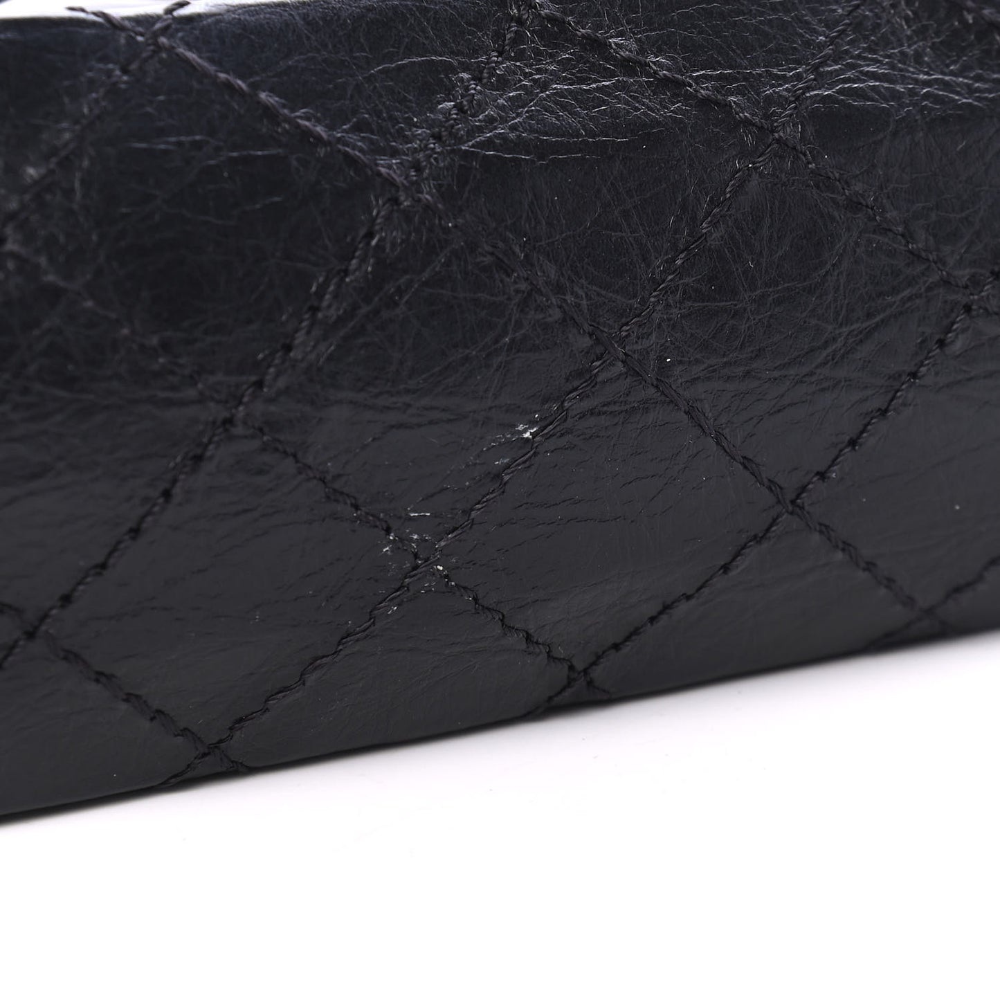 Aged Calfskin Quilted 2.55 Reissue Mini Flap Black