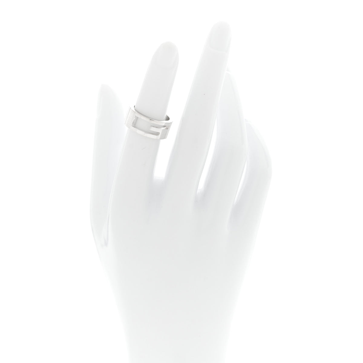 Gucci Sterling Silver G Cutout Ring 49 4.75 2 of 4