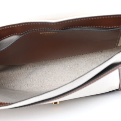 Burberry Canvas Horseferry Print Note Crossbody Bag Natural Tan Fiery Red 4 of 7