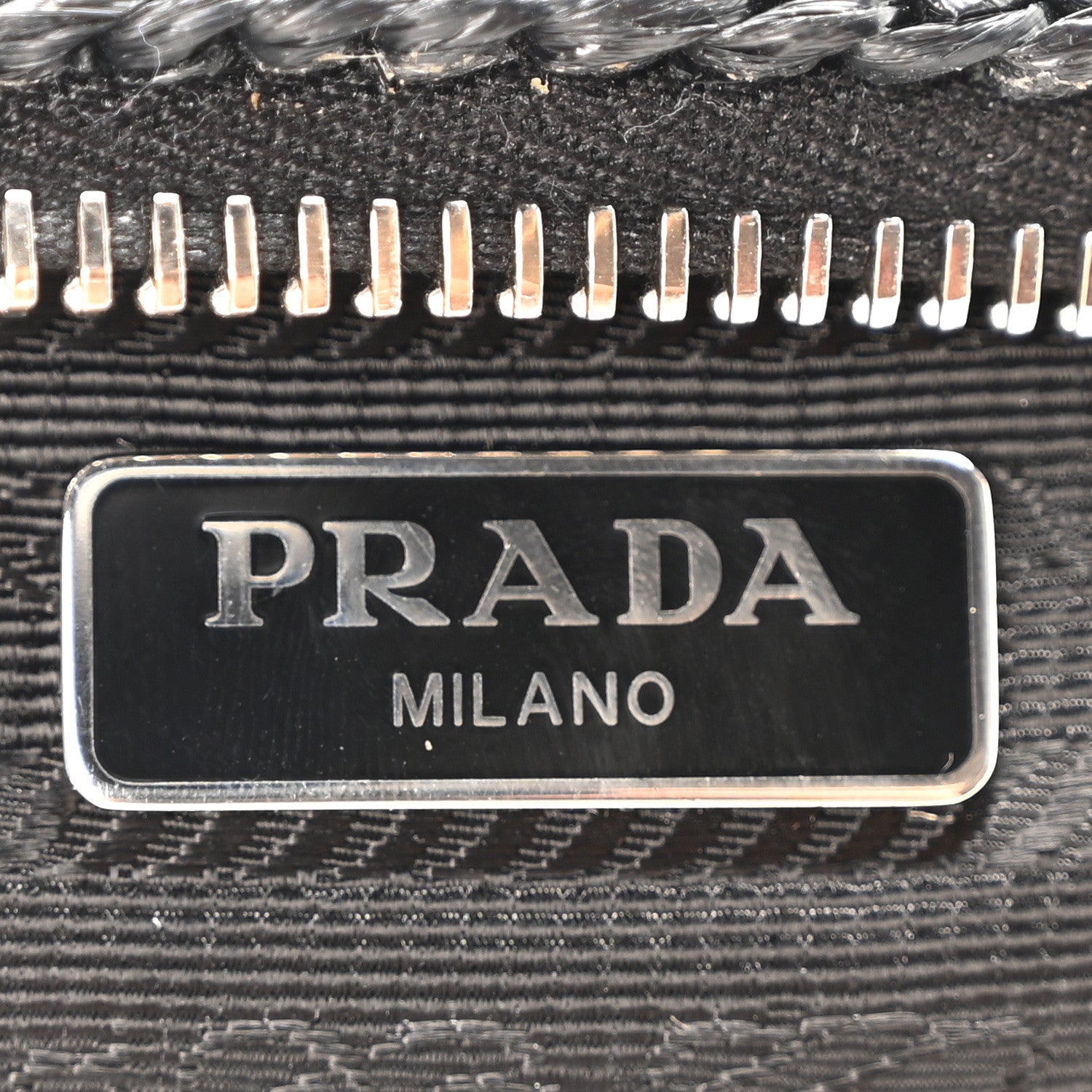 Prada Yarn Raffia Effect Crochet Triangle Shoulder Bag Black 6 of 9