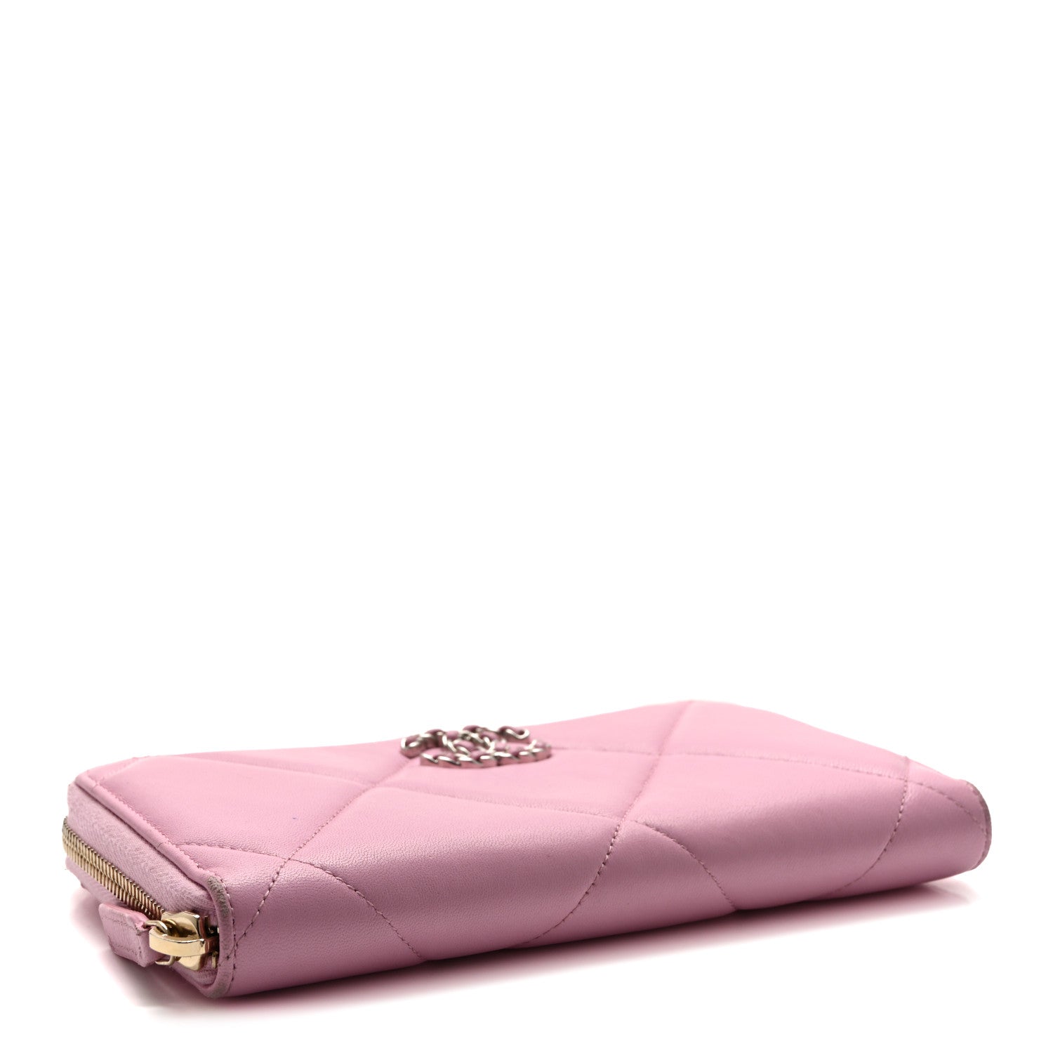 Chanel Lambskin Quilted Chanel 19 Zipped Wallet Light Pink 4 of 15