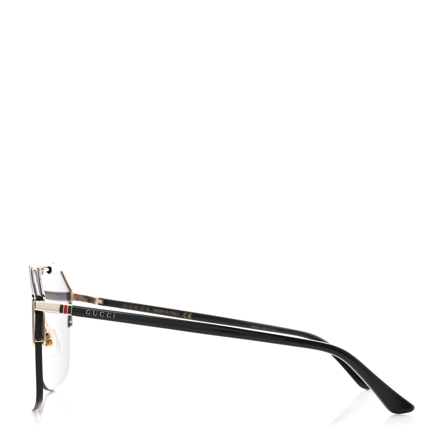 Gucci Metal Rimless Square Sunglasses GG0291S Black Gold 3 of 8