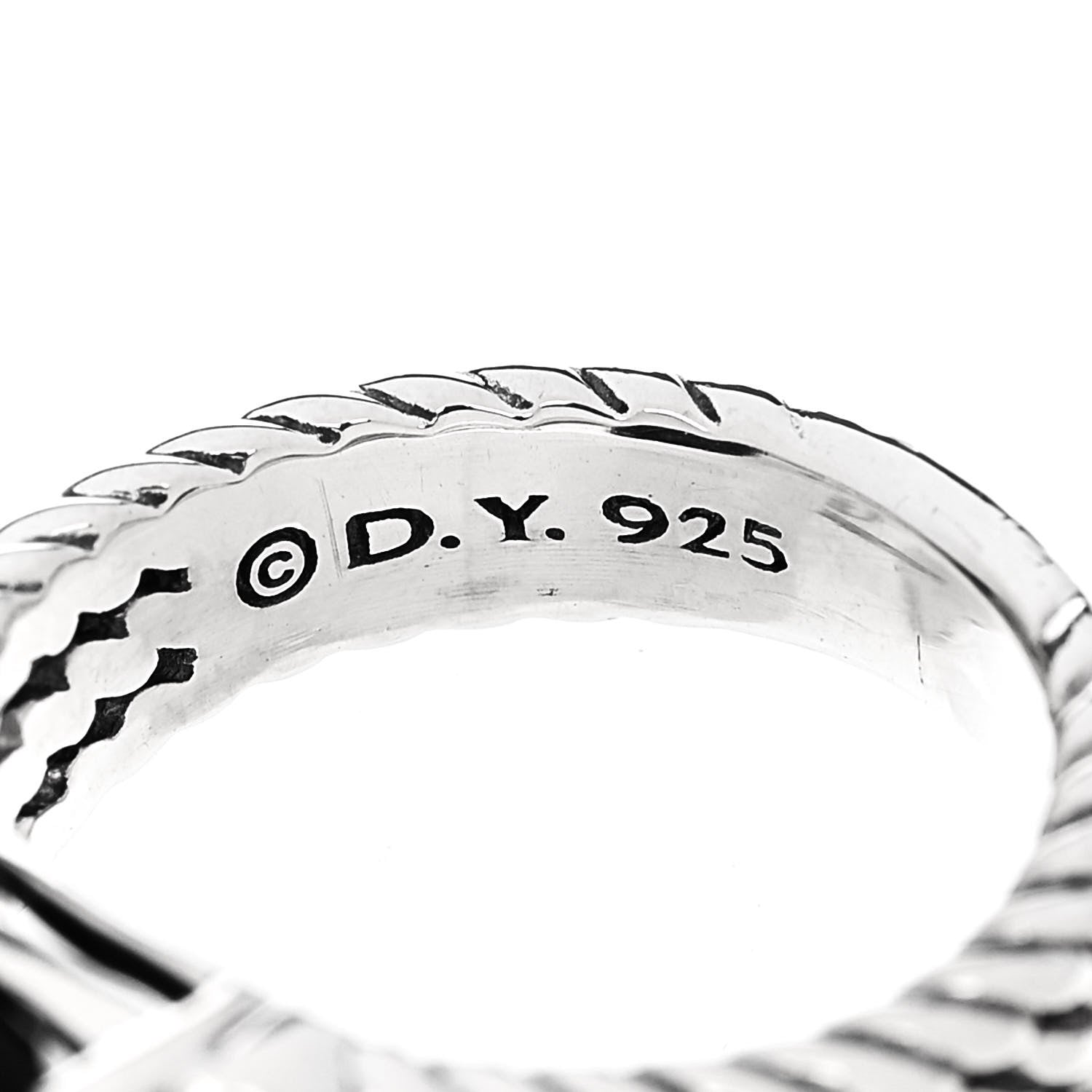 David Yurman Sterling Silver Diamond Black Onyx 10mm Petite Wheaton Ring 48 4.5 5 of 5