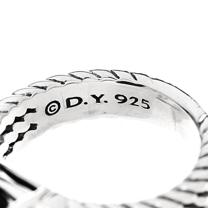 David Yurman Sterling Silver Diamond Black Onyx 10mm Petite Wheaton Ring 48 4.5 5 of 5