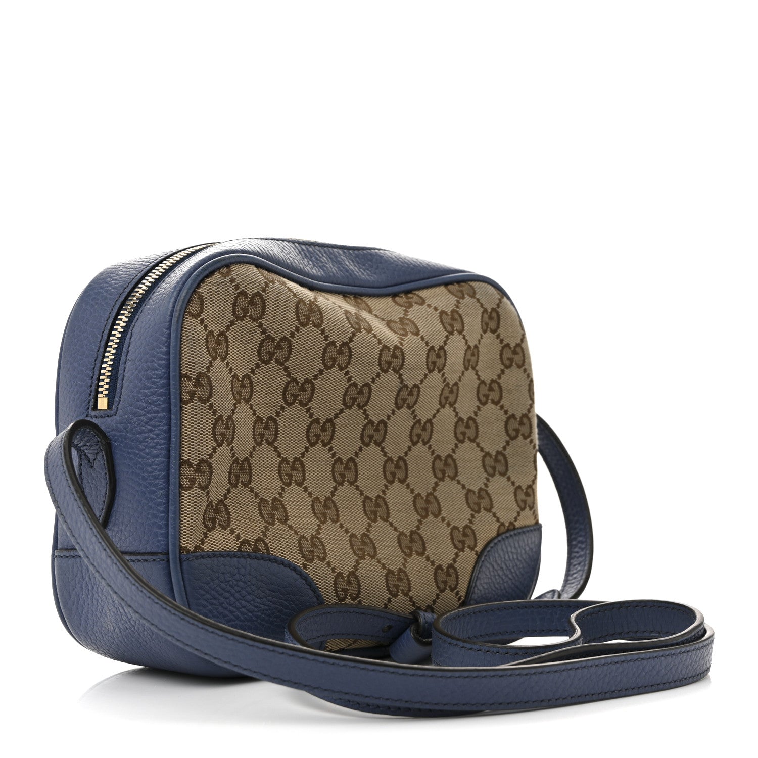 Gucci Monogram Dollar Calfskin Mini Bree Messenger Bag Beige Ebony Caspian 3 of 15