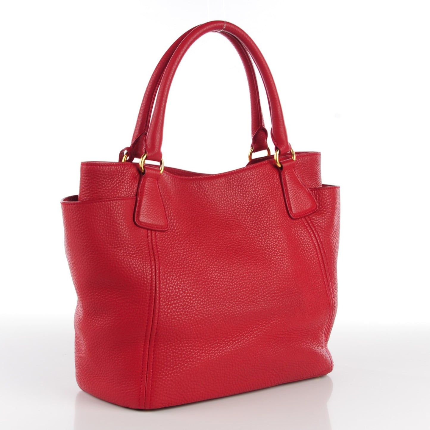 Vitello Daino Side Pocket Tote Rosso