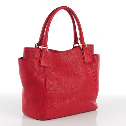 Prada Vitello Daino Side Pocket Tote Rosso 3 of 10