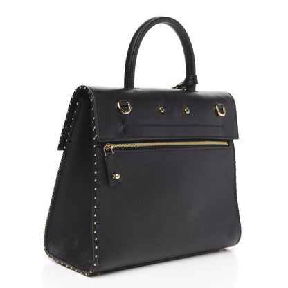 Louis Vuitton Calfskin Taurillon Studded City Steamer One Handle Bag Black 3 of 10