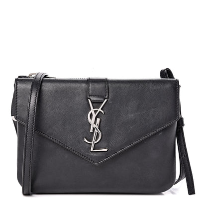 Saint Laurent Calfskin Monogram Tri Pocket Crossbody Bag Black 1 of 13