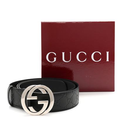 Gucci Guccissima Signature Interlocking G 105 42 Belt Black 6 of 6