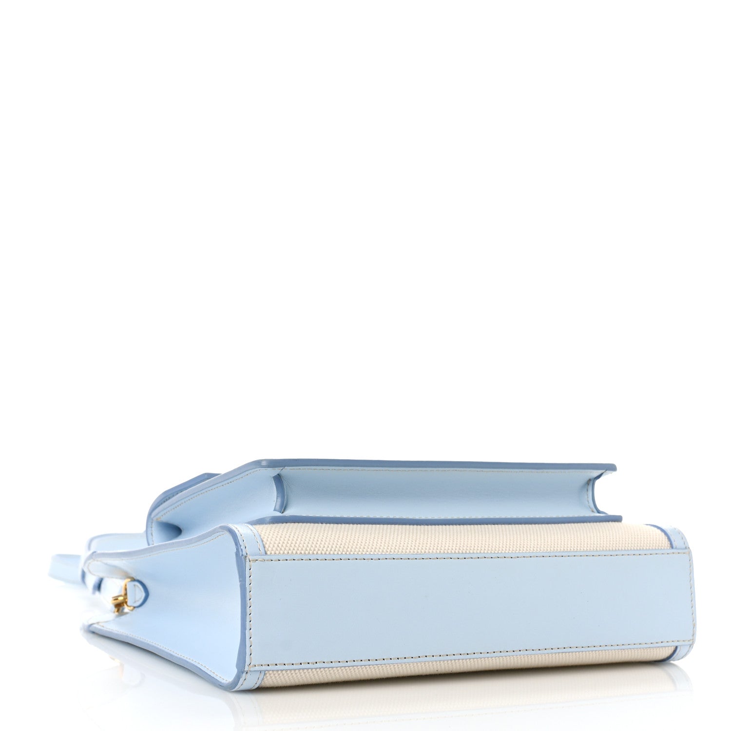 Burberry Canvas Smooth Calfskin Two Tone Mini Pocket Bag Natural Pale Blue 4 of 8