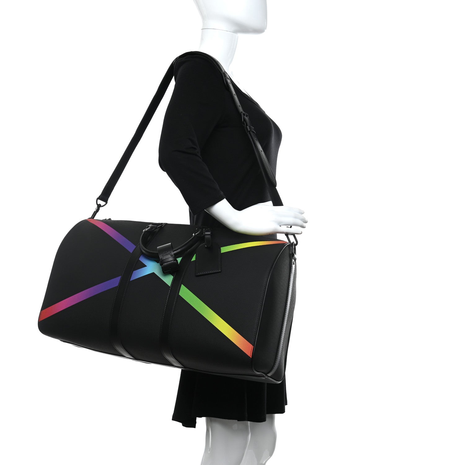 Louis Vuitton Taiga Rainbow Keepall Bandouliere 50 Black 2 of 10