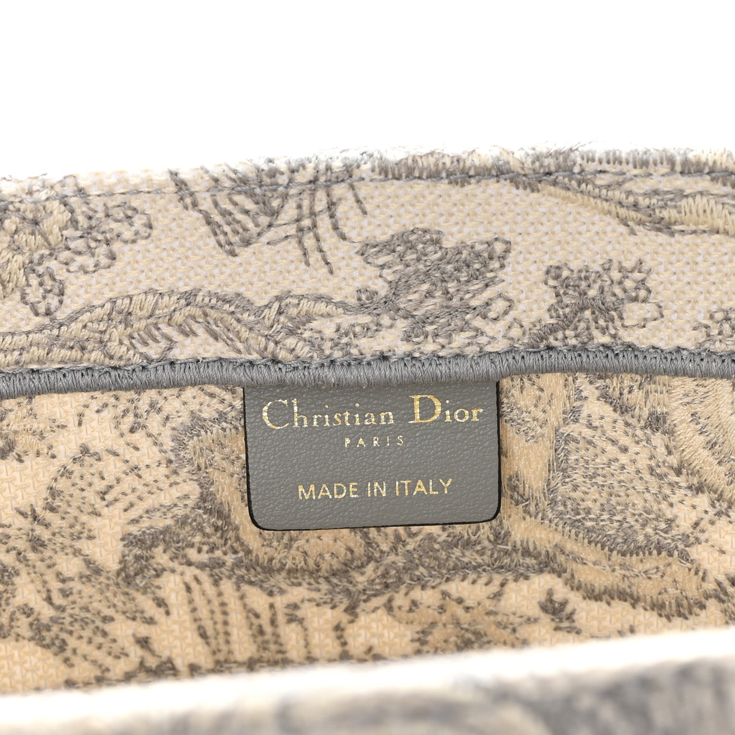 Christian Dior Canvas Embroidered Medium Dioriviera Toile De Jouy Book Tote Gray 5 of 11