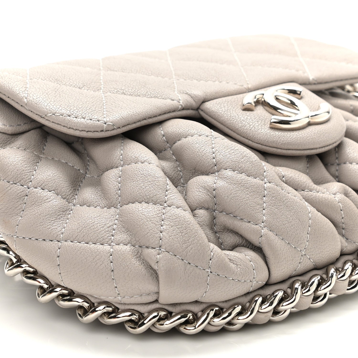Chanel Washed Lambskin Quilted Mini Chain Around Flap Taupe 8 of 10