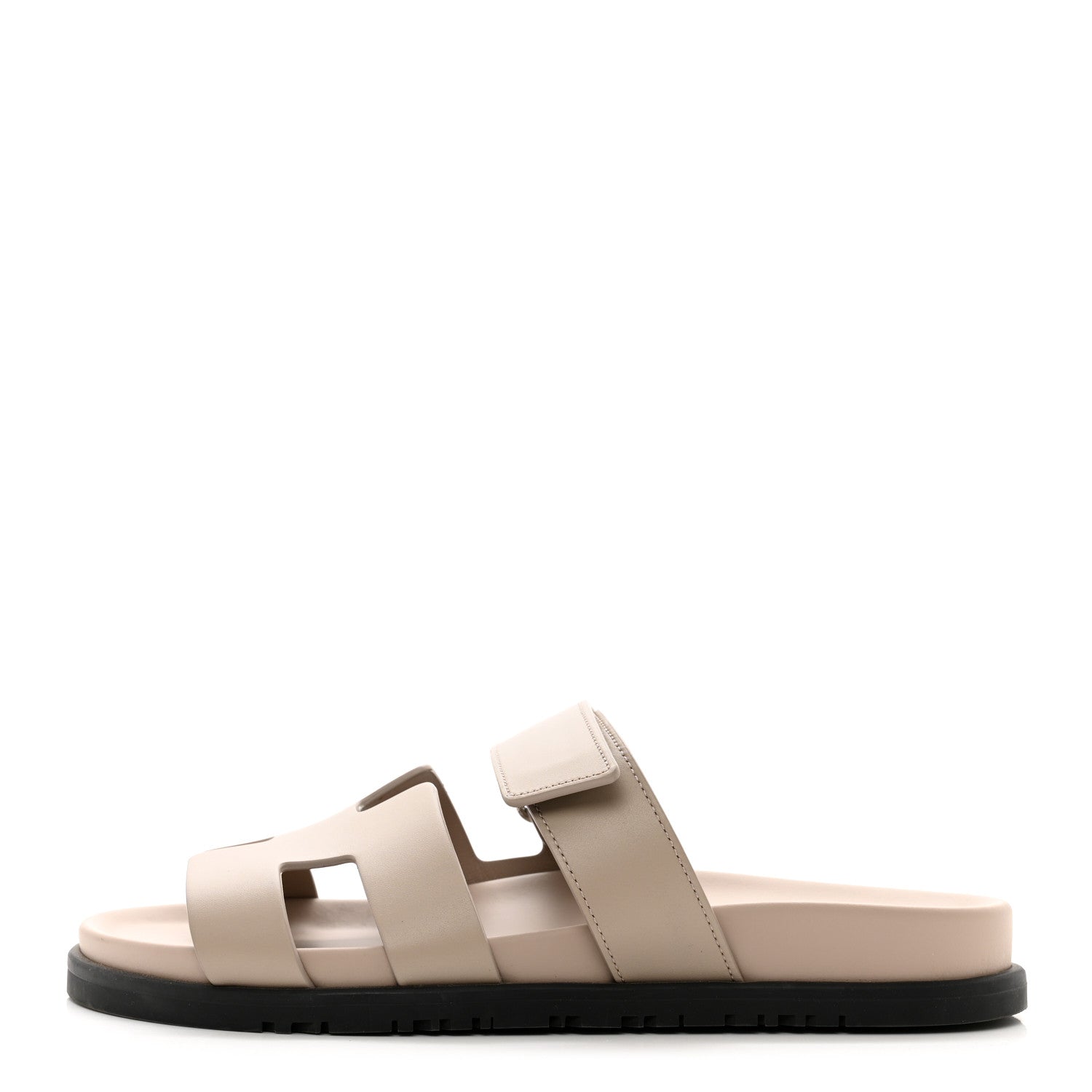 Hermes Calfskin Womens Chypre Sandals 38 Beige Mastic 1 of 8