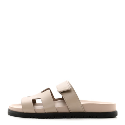 Hermes Calfskin Womens Chypre Sandals 38 Beige Mastic 1 of 8