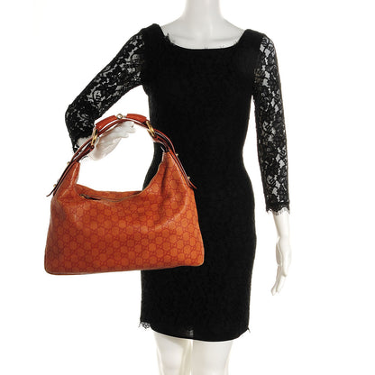 Gucci Guccissima Medium Horsebit Chain Hobo Saffron 2 of 7