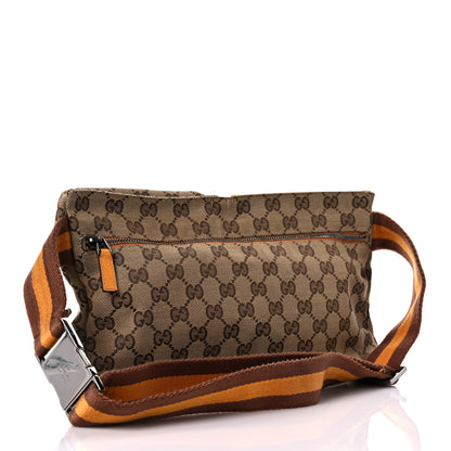 Gucci GG Monogram Web Double Pocket Belt Bag Yellow 2 of 19